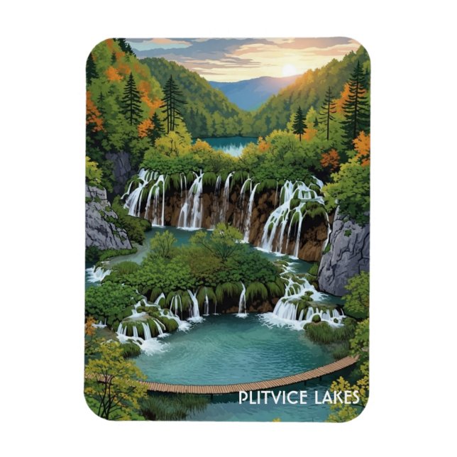 Plitvicesjöernas nationalpark kroatien magnet (Vertikal)