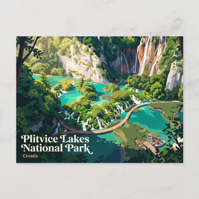 Plitvicesjöernas nationalpark Kroatien Vykort (Framsida)