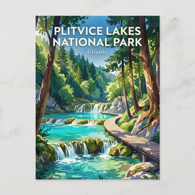 Plitvicesjöernas nationalpark Kroatien Vykort (Framsida)