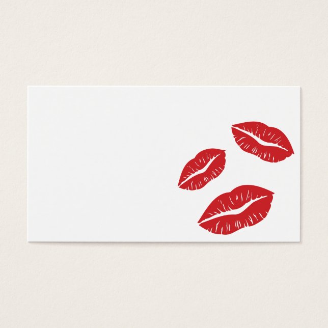 PLKR KÄRLEK KISSES RED LÄPPAR SMILES VISITKORT (Framsidan)