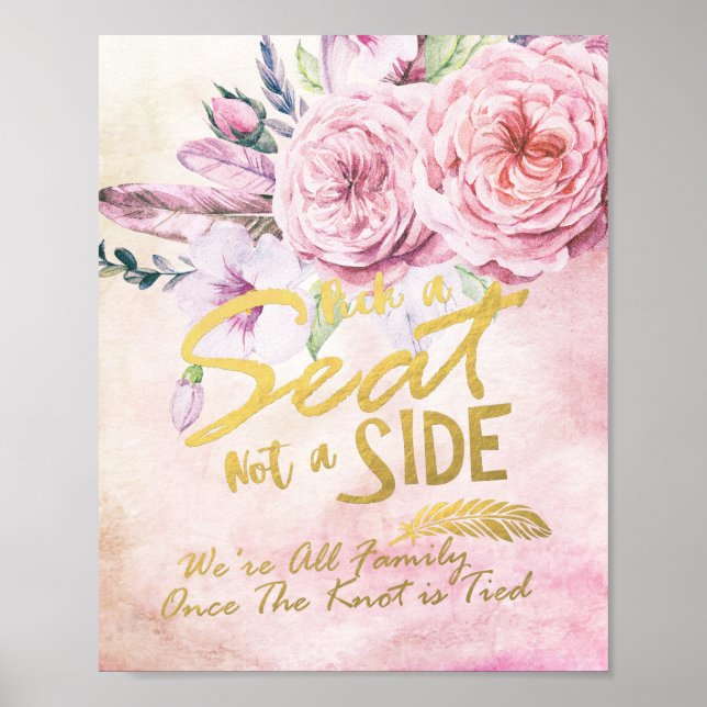 Plocka A Sätet är inte en Blommigt för vattenfärg  Poster (Framsidan)