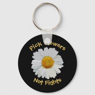 Plocka Blommor bekämpar inte nyckelkedjan Daisy Nyckelring