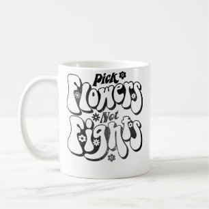Plocka Blommor Inte Strider Vintage 70-Tal Fred Kaffemugg