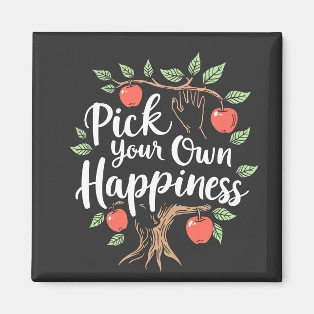 Plocka din egen lycka, apple Picking Season Fall Magnet (Framsidan)