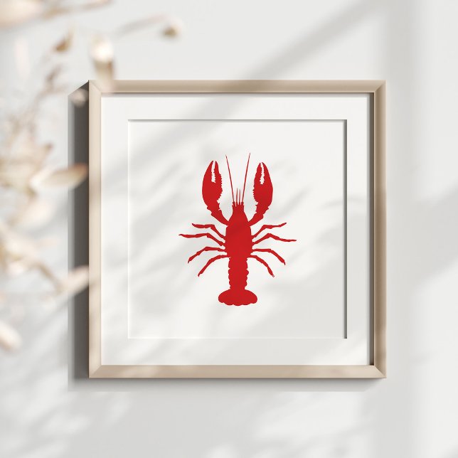 Plocka din Färg Silhouette-form Poster (Create your own modern minimalist lobster poster.)