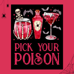 Plocka din Poison Halloween Cocktail Drinks Poster