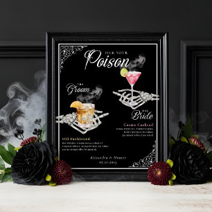 Plocka din Poison Skeleton Bride & Groom Cocktails Poster