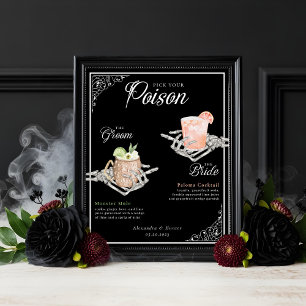 Plocka din Poison Skeleton Bride & Groom Cocktails Poster