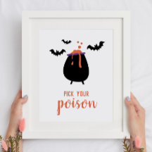 Plocka ditt gift. Cute Halloween fest-drycker