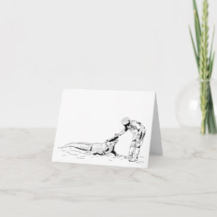 Plocka ett alligator Line Art Card Kort
