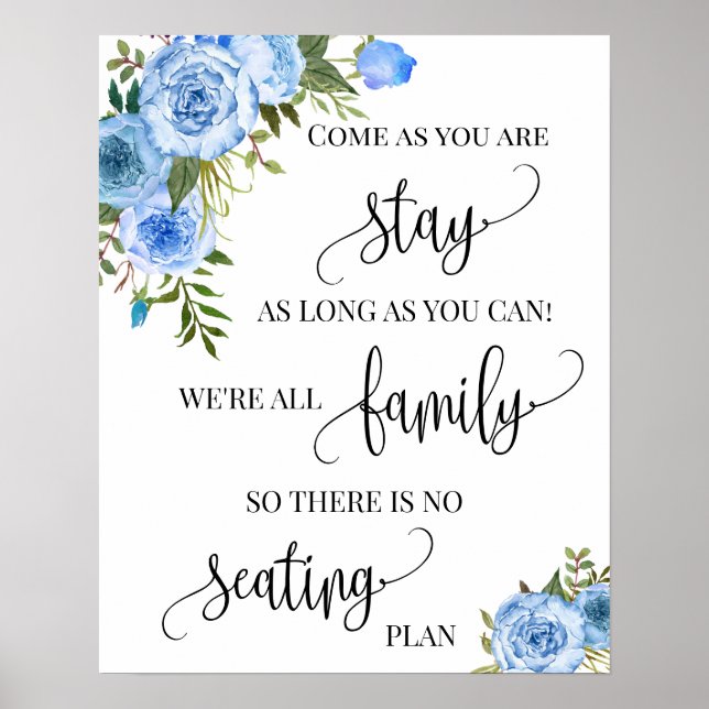 Plocka ett Blå-skylt på båda sidor om Bröllop Poster (Framsidan)