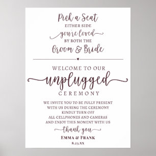Plocka ett Ceremony-inloggningsfack för säten Poster