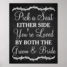 Plocka ett säte bröllop på båda sidor poster