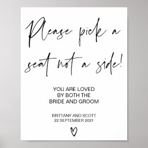 Plocka ett säte som inte är ett säte i Side Bröllo Poster