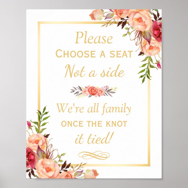 Plocka ett säte som inte är ett Side Rustic Blommi Poster (Framsidan)