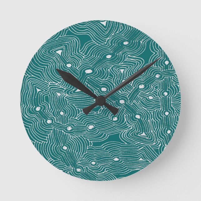 Plocka Färg Abstrakt Inspired Art Rund Klocka (Framsida)