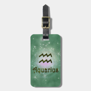 Plocka Färg Aquarius Zodiac Astrologisk signal Bagagebricka