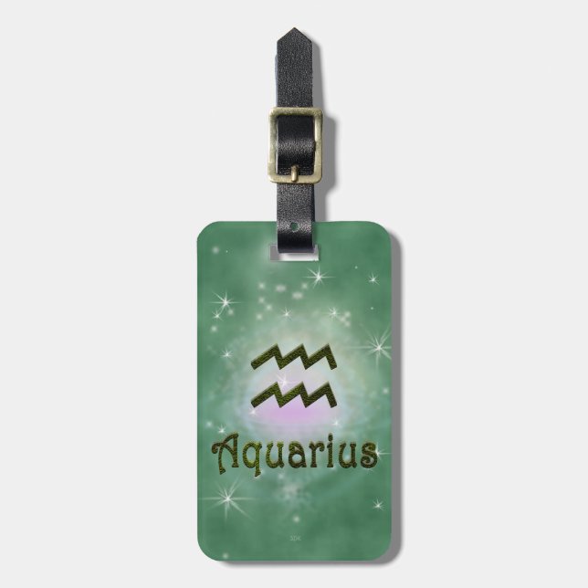 Plocka Färg Aquarius Zodiac Astrologisk signal Bagagebricka (Vertikal Framsida)