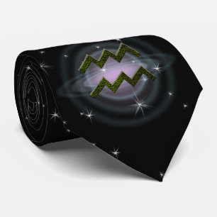 Plocka Färg Aquarius Zodiac Astrologisk signal Slips