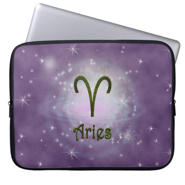 Plocka Färg Aries Zodiac Astrologisk signal Laptop Fodral (Framsidan)