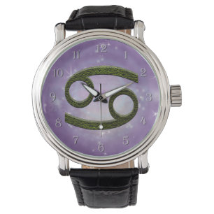 Plocka Färg Cancer Zodiac Astrologiskt tecken Armbandsur