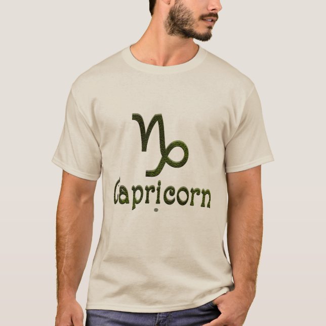 Plocka Färg Capricorn Zodiac Astrologisk signal T Shirt (Framsida)