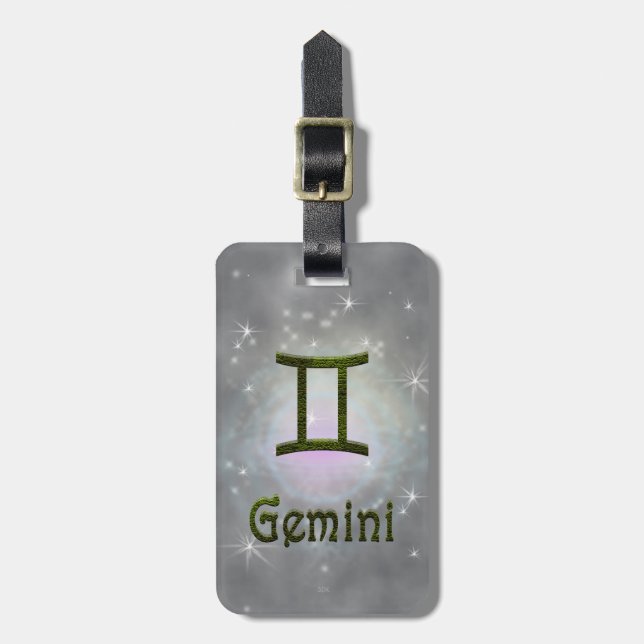 Plocka Färg Gemini Zodiac Astrologisk signal Bagagebricka (Vertikal Framsida)