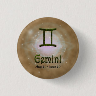 Plocka Färg Gemini Zodiac Astrologisk signal Knapp