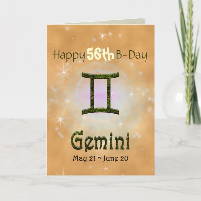 Plocka Färg Gemini Zodiac Astrologisk signal Kort (Framsida)