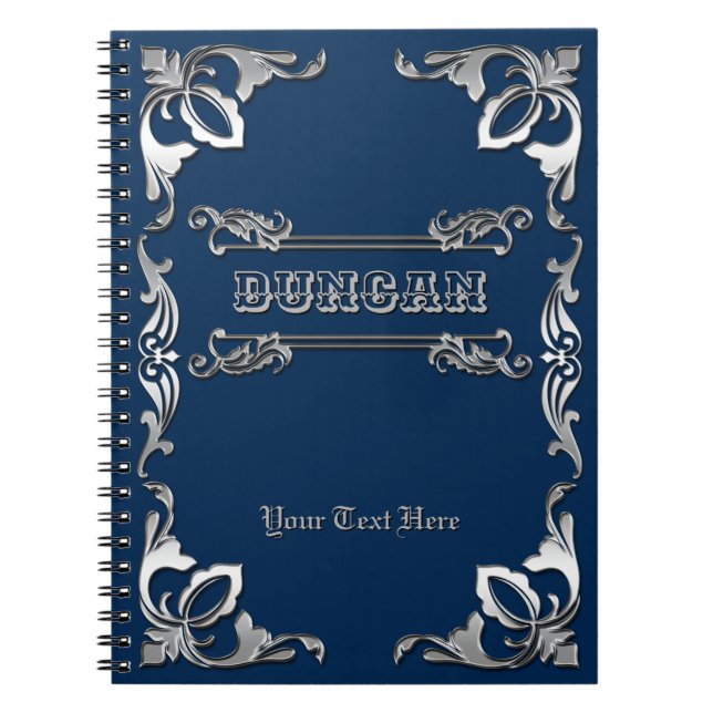 Plocka Färg Klassisk Bok täcker Silver-ornament Anteckningsbok (Framsidan)