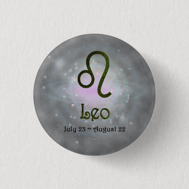 Plocka Färg Leo Zodiac Astrologisk signal Knapp (Framsida)