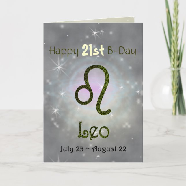 Plocka Färg Leo Zodiac Astrologisk signal Kort (Framsida)