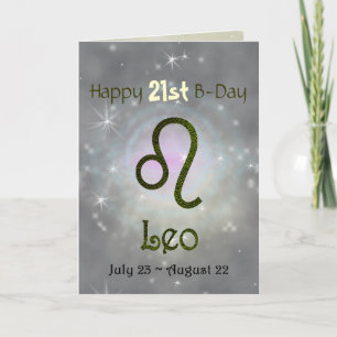 Plocka Färg Leo Zodiac Astrologisk signal Kort