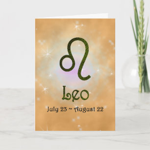 Plocka Färg Leo Zodiac Astrologisk signal Kort