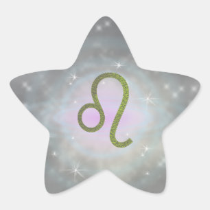 Plocka Färg Leo Zodiac Astrologisk signal Stjärnformat Klistermärke