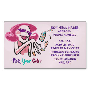 Plocka Färg Nail Salon Affärskort Magnet