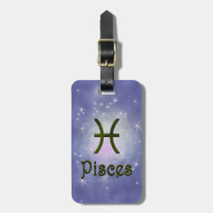 Plocka Färg Pisces Zodiac Astrologisk signal Bagagebricka