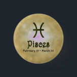 Plocka Färg Pisces Zodiac Astrologisk signal Knapp<br><div class="desc">Stjärntecknet Pisces (eller Fishes) representerar dem som föddes mellan den 19 februari och den 20 mars i data. Zodiac-symbolen är designad i en grönt med flera färgader på ett gammalt stenlikt krackat struktur som om den vore karvad och skulpterad tillbaka i forntiden. Där produkten är kompatibel backas tecknet upp av...</div>
