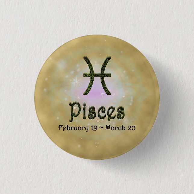 Plocka Färg Pisces Zodiac Astrologisk signal Knapp (Framsida)