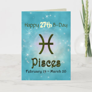 Plocka Färg Pisces Zodiac Astrologisk signal Kort