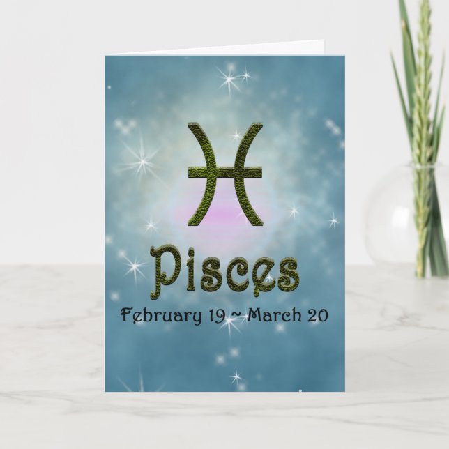 Plocka Färg Pisces Zodiac Astrologisk signal Kort (Framsida)