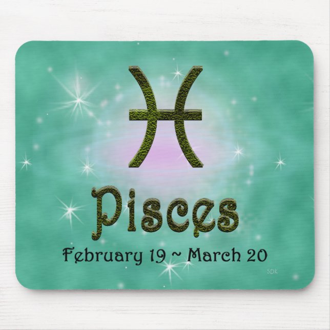 Plocka Färg Pisces Zodiac Astrologisk signal Musmatta (Framsidan)