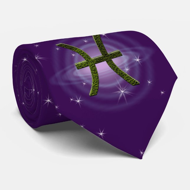 Plocka Färg Pisces Zodiac Astrologisk signal Slips (Rullad)