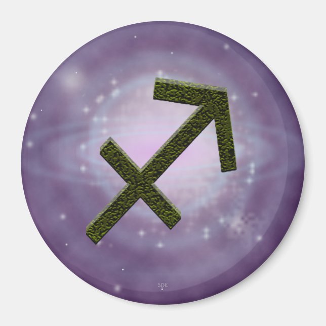 Plocka Färg Sagittarius Zodiac Astrologiskt tecken Magnet (Framsidan)