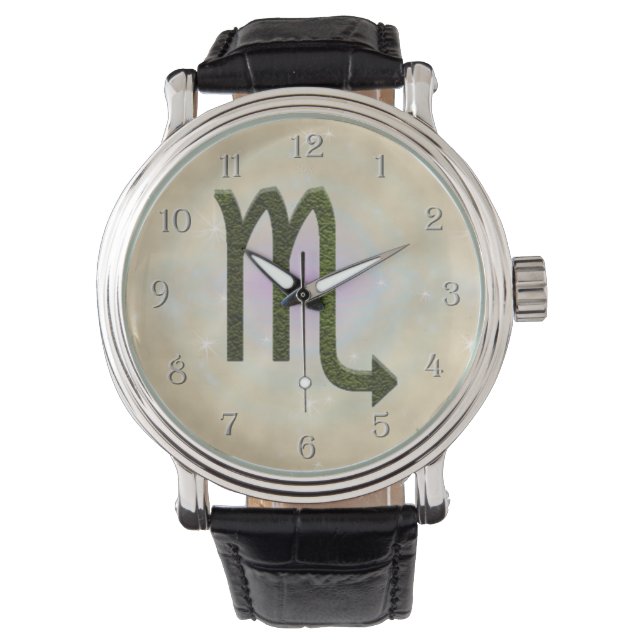 Plocka Färg Scorpio Zodiac Astrologisk signal Armbandsur (Framsida)