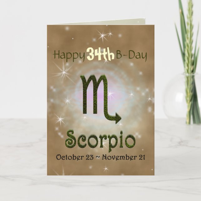 Plocka Färg Scorpio Zodiac Astrologisk signal Kort (Framsida)