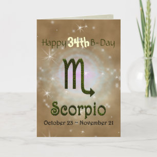 Plocka Färg Scorpio Zodiac Astrologisk signal Kort
