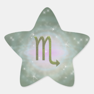 Plocka Färg Scorpio Zodiac Astrologisk signal Stjärnformat Klistermärke