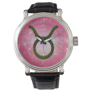 Plocka Färg Taurus Zodiac Astrologiskt tecken Armbandsur