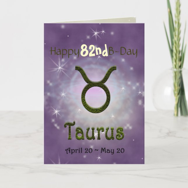 Plocka Färg Taurus Zodiac Astrologiskt tecken Kort (Framsida)